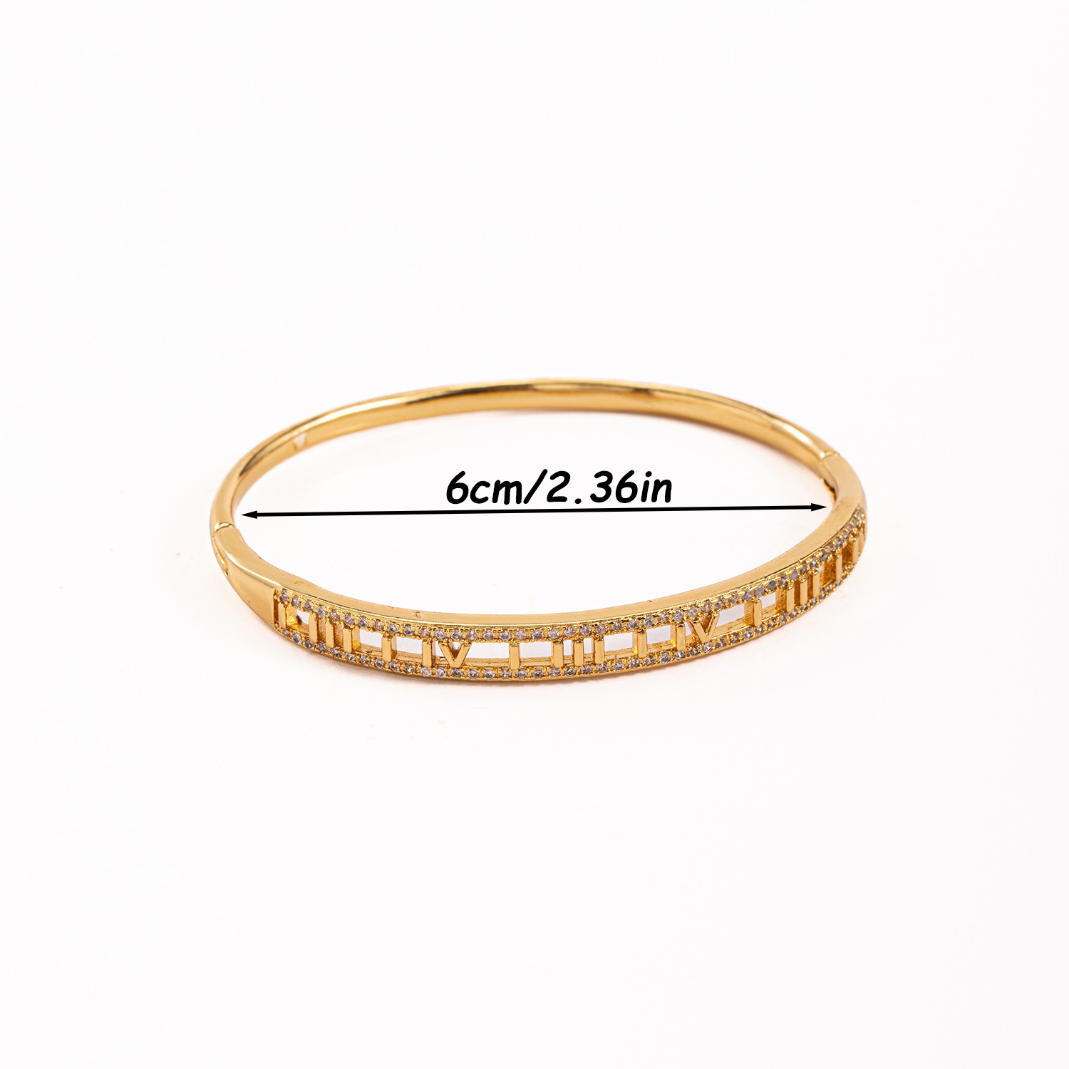 Women's Luxury Roman Numeral Bangle, Elegant Gift